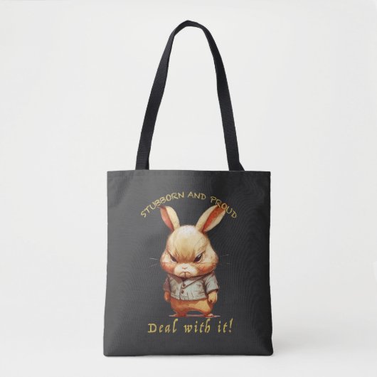 Tote Bag Lapin Têtu Devoir Avec Il Mignonne Adorable Drôle (Devant)