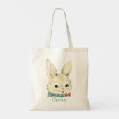 Tote Bag Lapin vintage Personnalisé Pâques (Dos)