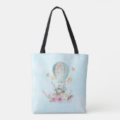 Tote Bag Lapin Whimsical Riding dans un ballon à air chaud  (Dos)