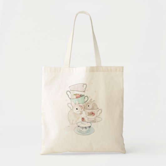 Tote Bag Lapins et thé fourre-tout (Devant)