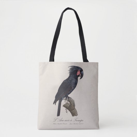 Tote Bag L'Ara Noir a Trompe / Palm Cockatoo (Devant)