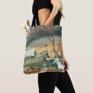 Tote Bag L'Arche de Noé par Edward Hicks, Art Populaire Vin