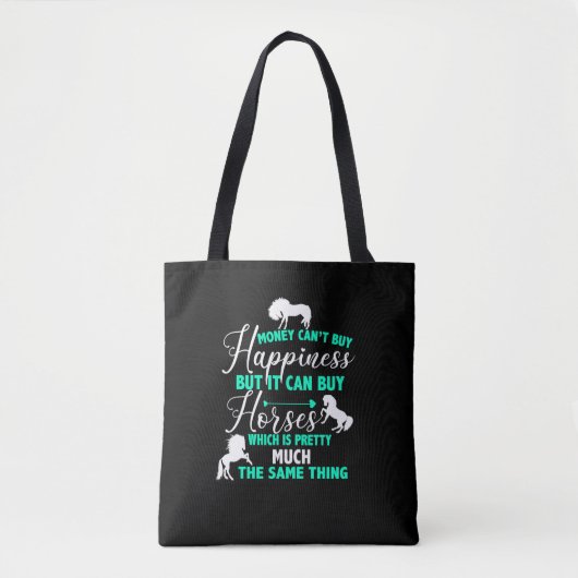 Tote Bag L'argent peut acheter Cheval Mint Green (Devant)