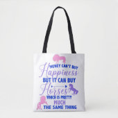 Tote Bag L'argent peut acheter des chevaux violet rose (Devant)
