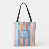 Tote Bag Larges Rayures Verticales Monogramme Bloc de Coule (Dos)