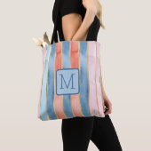 Tote Bag Larges Rayures Verticales Monogramme Bloc de Coule (De près)