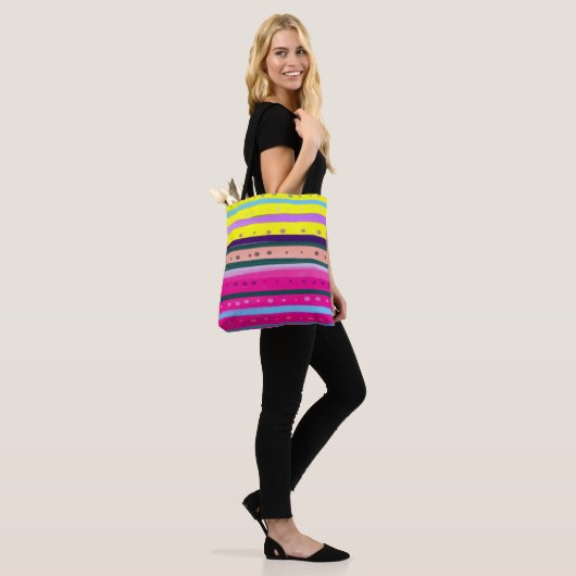 Tote Bag l'art Abstrait bohème coloré (Sur le modèle)