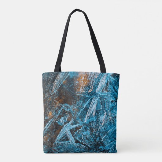 Tote Bag L'art Abstrait de glace turquoise (Dos)