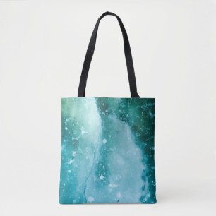 Tote Bag L'art Abstrait de glace turquoise