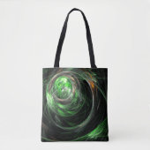Tote Bag L'art Abstrait vert du monde entier (Devant)