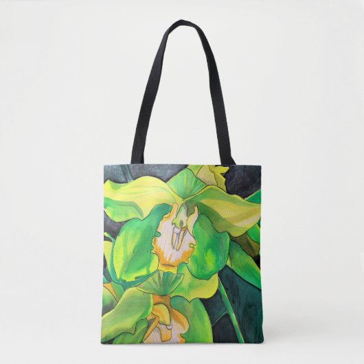 Tote Bag L'art botanique de l'orchidée verte (Devant)