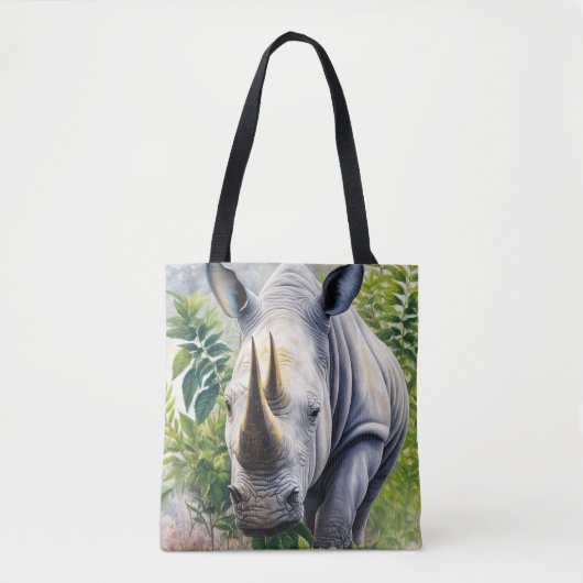 Tote Bag L'art botanique du rhinocéros blanc (Devant)