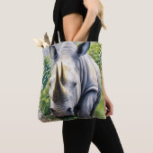 Tote Bag L'art botanique du rhinocéros blanc (De près)