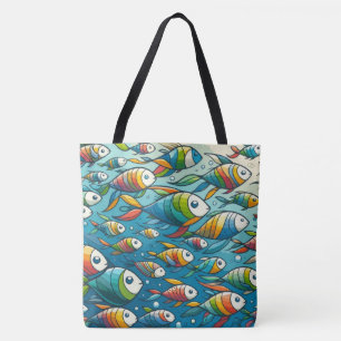 Tote Bag L'art coloré du poisson sous-marin