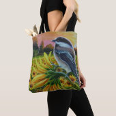 Tote Bag L'art de l'aquarelle de la ferme de tournesols d'o (De près)