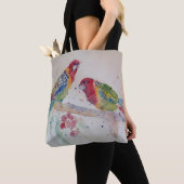 Tote Bag L'art de l'aquarelle Red Rosella Parrot (De près)