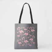 Tote Bag L'art des oiseaux de Flamant rose rose amusant (Devant)
