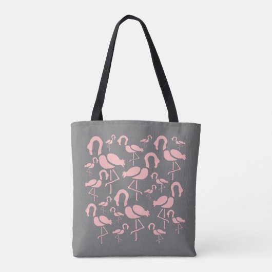 Tote Bag L'art des oiseaux de Flamant rose rose amusant (Dos)