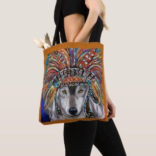 Tote Bag L'art du loup gris