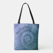 Tote Bag L'art fossile de l'ammonite spirale violette et ve (Dos)