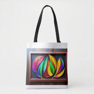 Tote Bag "L'art mural Feuille vibrant"