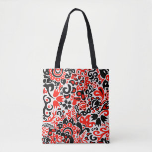 Tote Bag L'art populaire ukrainien motif floral abstact 