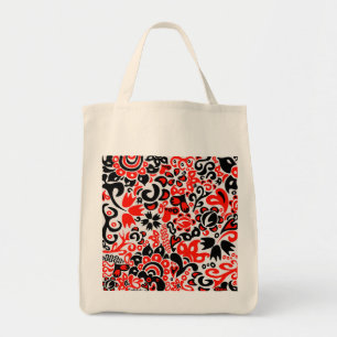 Tote Bag L'art populaire ukrainien motif floral abstact
