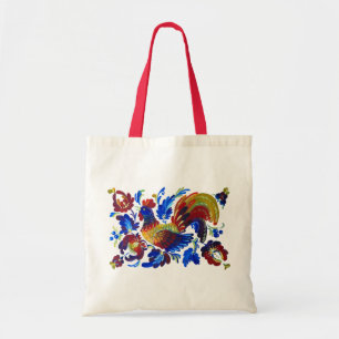 Tote Bag L'art ukrainien du coq Petrykivka