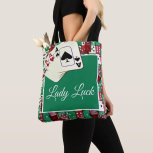 Tote Bag Las Vegas Casino Dice Et Cartes Avec Lady Luck
