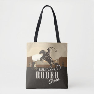 Tote Bag Lasso Roping Roundup AJOUTER NOM Western Rodeo Sho
