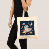Tote Bag l'astronaute bleu et orange Panda (Devant (produit))