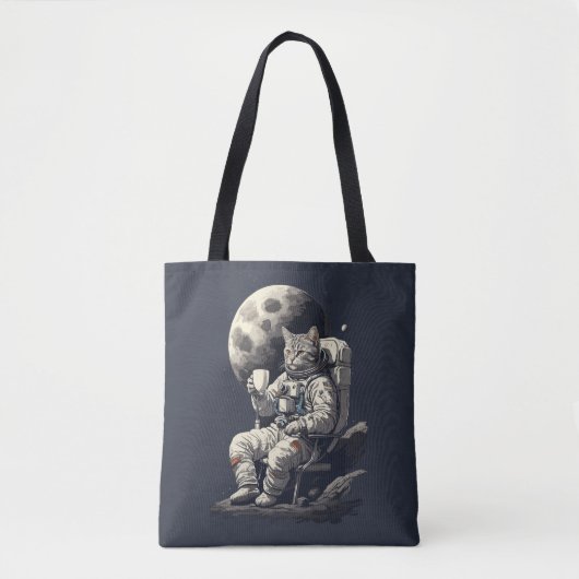 Tote Bag L'astronaute Chat ayant une coupe de café (Devant)