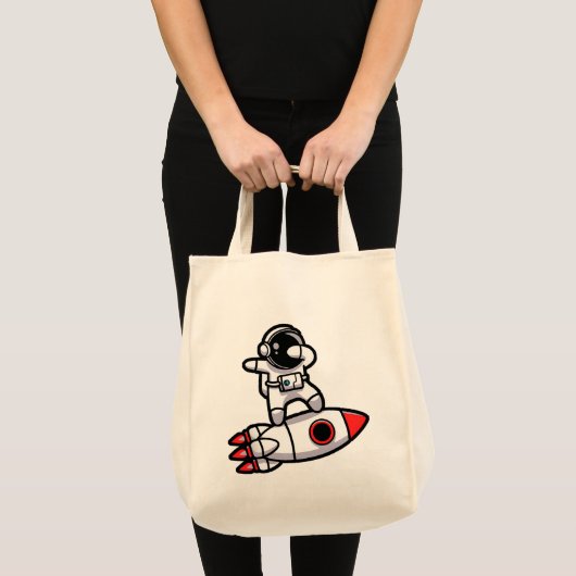 Tote Bag L'Astronaute cool Sur La Rocket (Devant (produit))