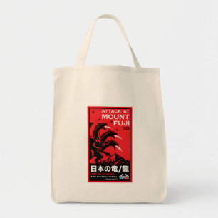 Tote Bag L'Attaque Japonaise De Kaiju Sur Le Mont Fidji