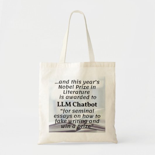 Tote Bag Lauréat du prix Nobel LLM Chatbot en littérature (Devant)