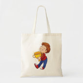 Tote Bag Lauréat du prix Trophée d'or de Boy Holding (Devant)