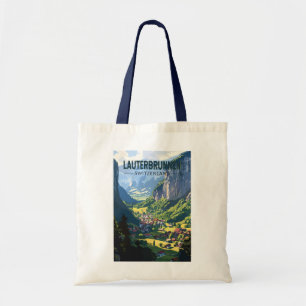 Tote Bag Lauterbrunnen Suisse Travel Art Vintage