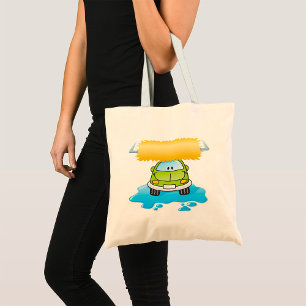 Tote Bag Lavage de voiture de dessin animé vert voiture heu