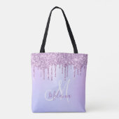 Tote Bag Lavande à goutte violette métallique personnalisée (Dos)