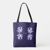 Tote Bag Lavande aux orchidées mauve-clair sur le bleu du (Dos)