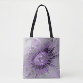 Tote Bag Lavande Fleur Dream Moderne Abstrait Fractal Art (Devant)