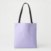 Tote Bag Lavande Purple Girl Script Monogramme moderne (Devant)