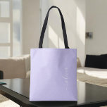 Tote Bag Lavande Purple Girl Script Monogramme moderne<br><div class="desc">Lavande Purple Elegant Ajoutez Votre Propre Nom Monogramme Livre Sac. Ce sac de livre peut être customisé pour inclure votre nom initial et prénom et donné comme cadeau pour Noël,  Sweet 16 Anniversaire,  Fête des mariées ou un Mariage.</div>