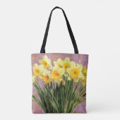 Tote Bag Lavande rustique de jonquilles jaunes de ressort (Dos)