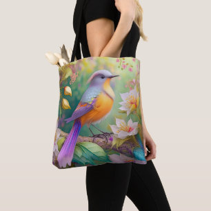 Tote Bag Lavande Tête Orange Breased Imaginaire Oiseau