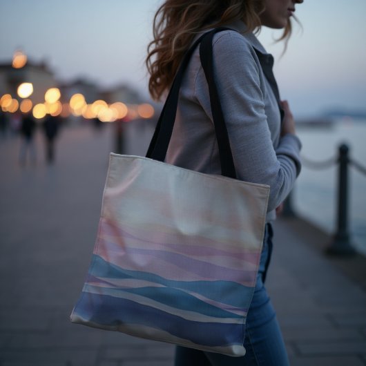 Tote Bag Lavande Tide Fluide Abstrait Côtier