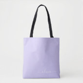 Tote Bag Lavande violet blanc fille Script Monogramme (Devant)