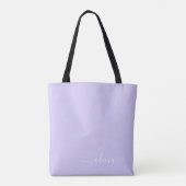 Tote Bag Lavande violet blanc fille Script Monogramme (Dos)
