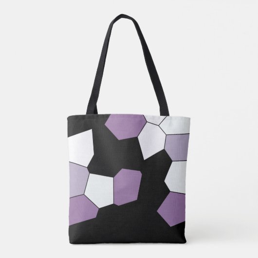 Tote Bag Lavande violet noir noir Motif élégant (Dos)