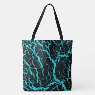 Tote Bag Lave de l'espace fissuré - Cyan